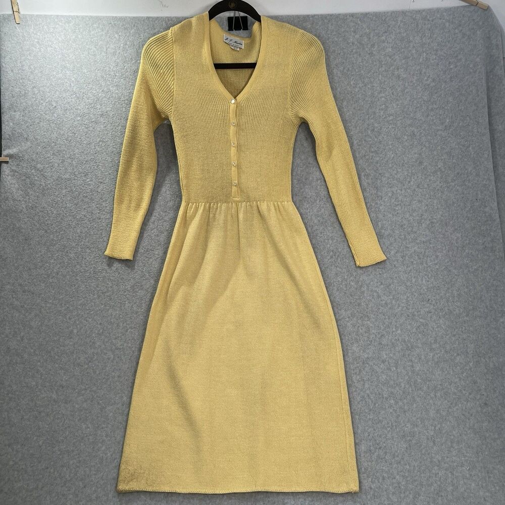 Vintage 70's JT Martin Stretch Knit Maxi Sweater Dress 8 stretch